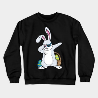 Bunny with Sunglasses and Egg at Hip Hop Dance Dab Crewneck Sweatshirt